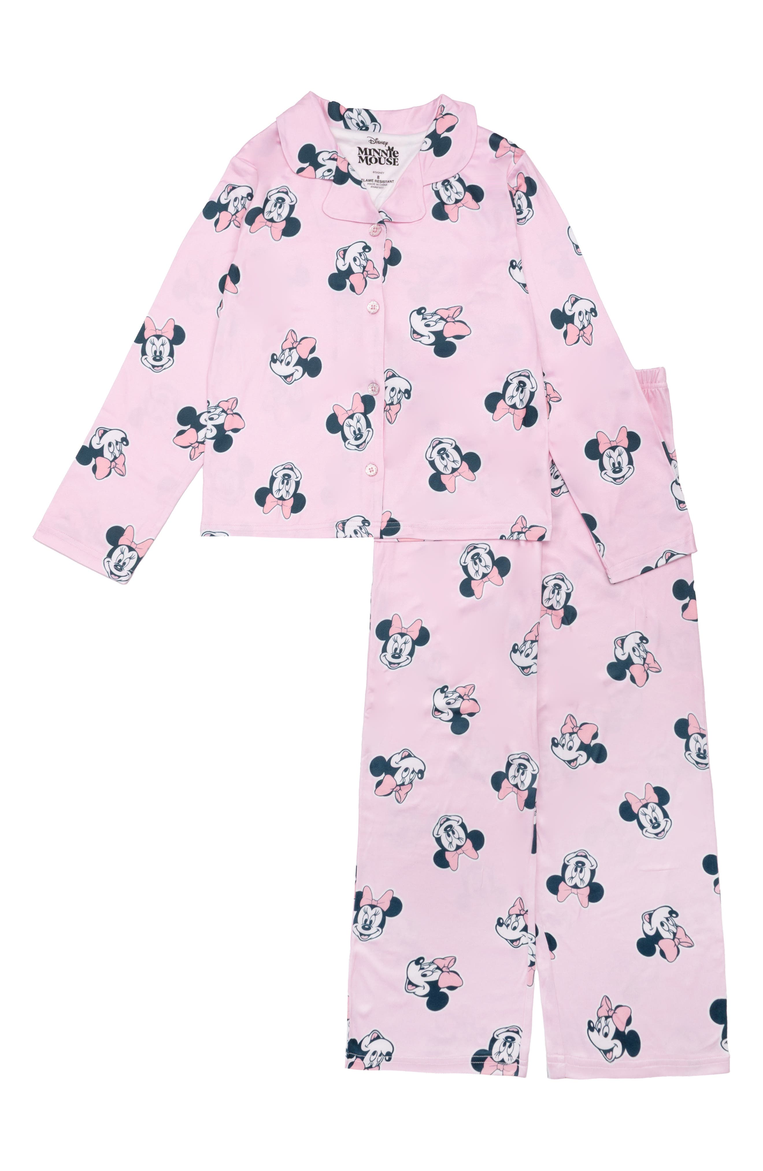 AME Kids' Minnie Mouse Long Sleeve Pajamas
