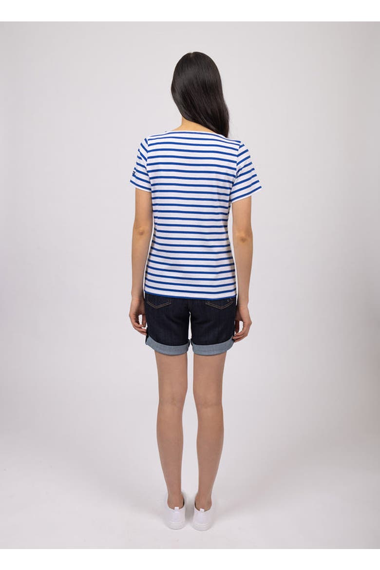 ETRILLE II - Short Sleeve Breton Stripe Tee, Alternate, color, white/royal blue