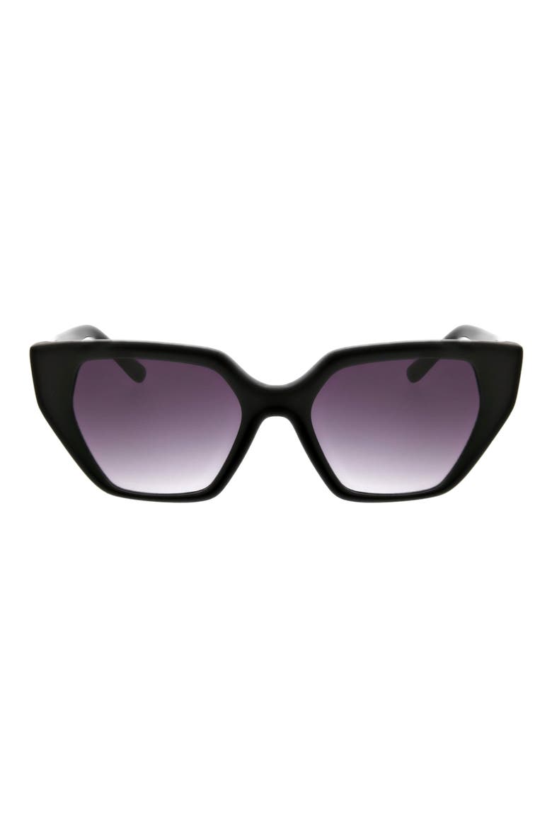 51mm Square Cat Eye Sunglasses, Main, color, BLACK