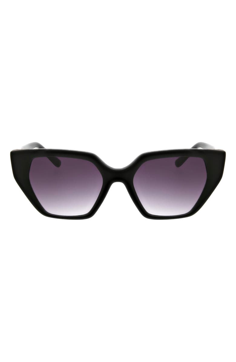 Oscar de la Renta 51mm Square Cat Eye Sunglasses, Main, color, Black