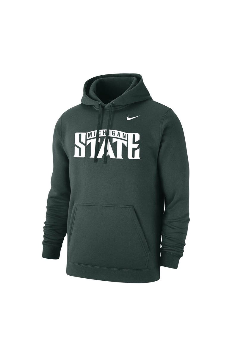 Nike Men's Nike Green Michigan State Spartans Wordmark Logo Club Pullover Hoodie, Alternate, color, 