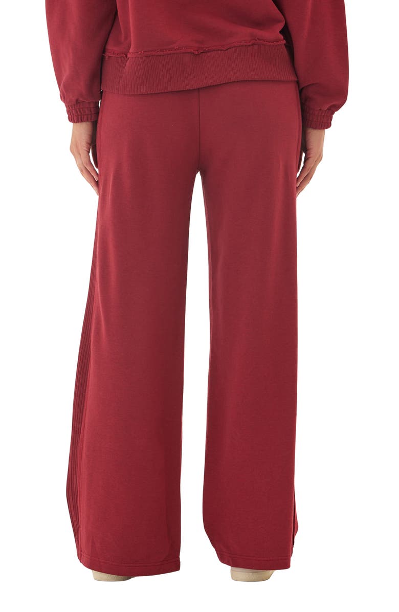 Threads 4 Thought Elexis Side Rib Cotton Blend Wide Leg Pants, Alternate, color, Cranberry