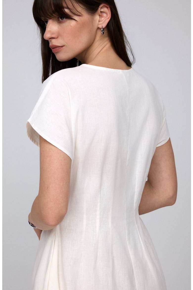 Flora Pleated Shirt Dress, Alternate, color, White