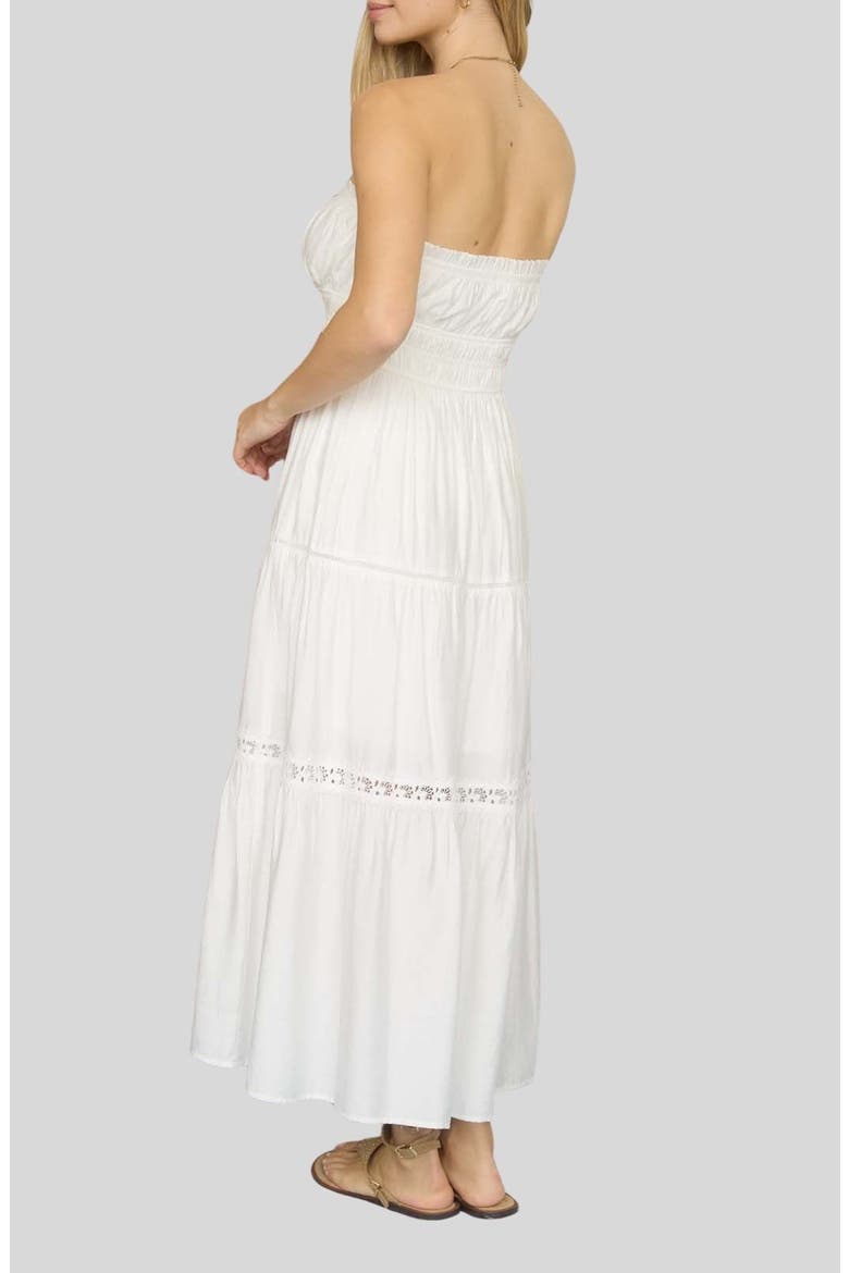 Strapless Midi Dress, Alternate, color, WHITE