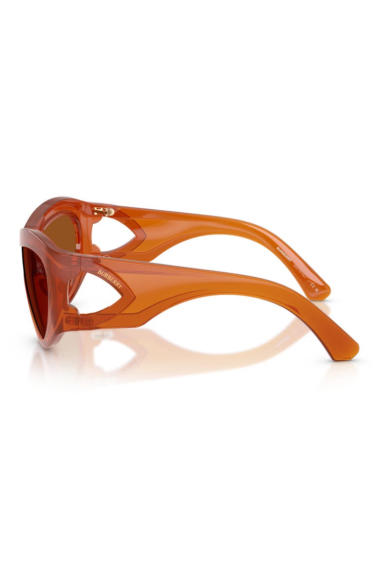 138mm Irregular Shield Sunglasses, Alternate, color, RUST/ DARK BROWN