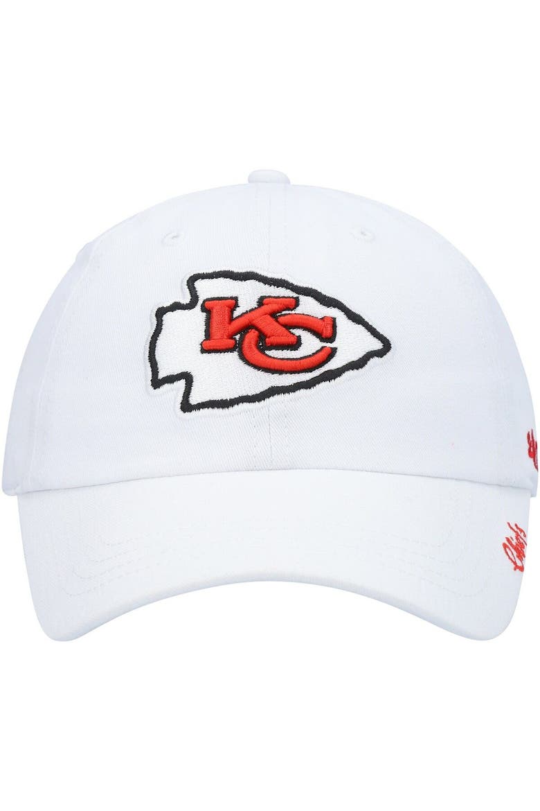 Women's '47 White Kansas City Chiefs Miata Clean Up Logo Adjustable Hat, Alternate, color, White