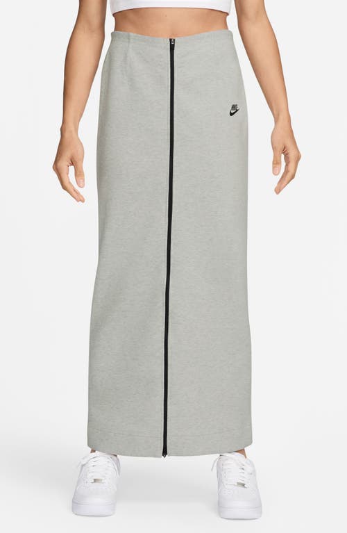 Nike Tech Fleece Maxi Skirt In Light Grey Heather/black