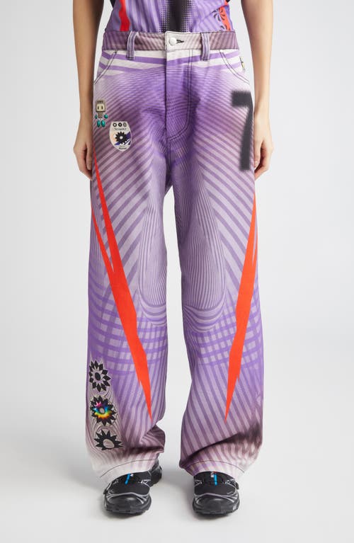 Paolina Russo Baggy Wide Leg Jeans In Purple
