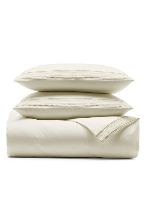 Boll & Branch Signature Ladder Stitch Duvet Cover & Shams Set In White/mineral