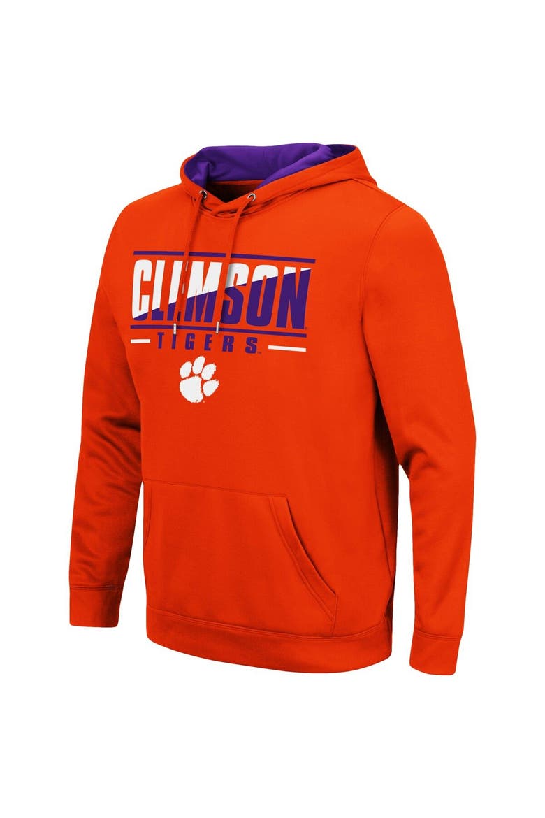 Men's Colosseum Orange Clemson Tigers Slash Stack 2.0 Pullover Hoodie, Alternate, color, Orange