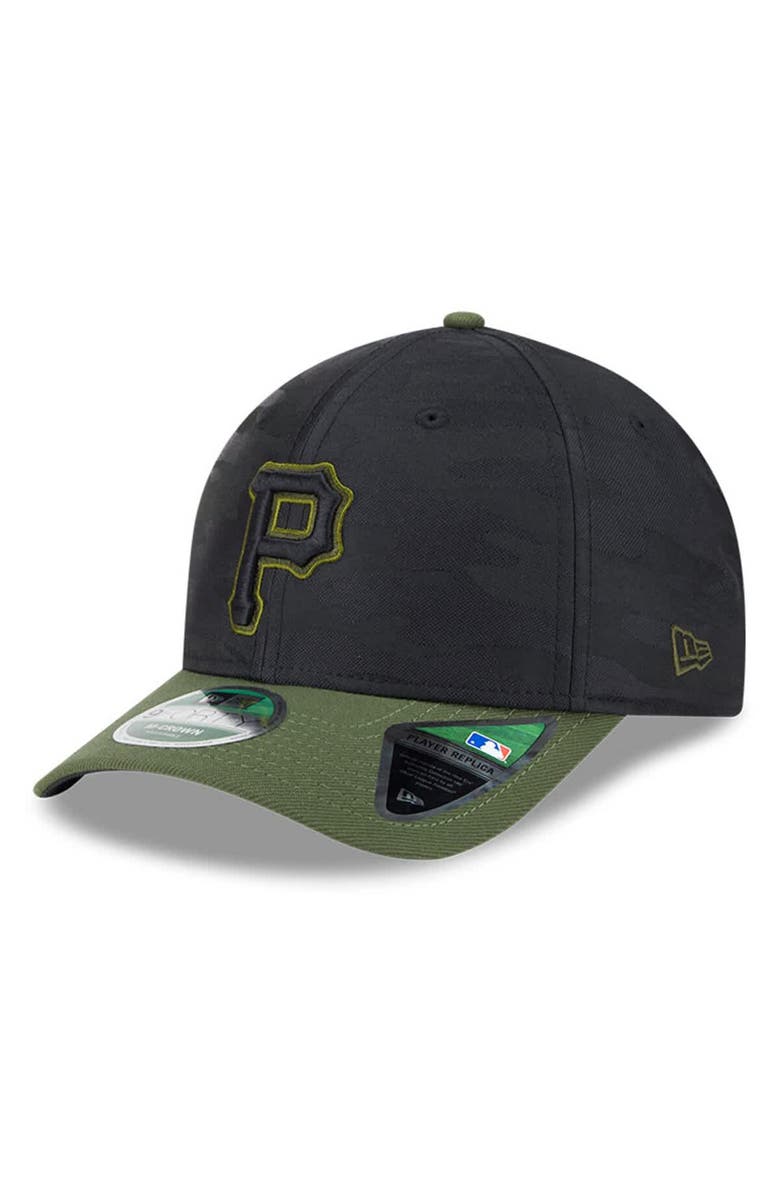 New Era Men's New Era Black Pittsburgh Pirates Player Replica 9FORTY Adjustable Hat, Main, color, Black