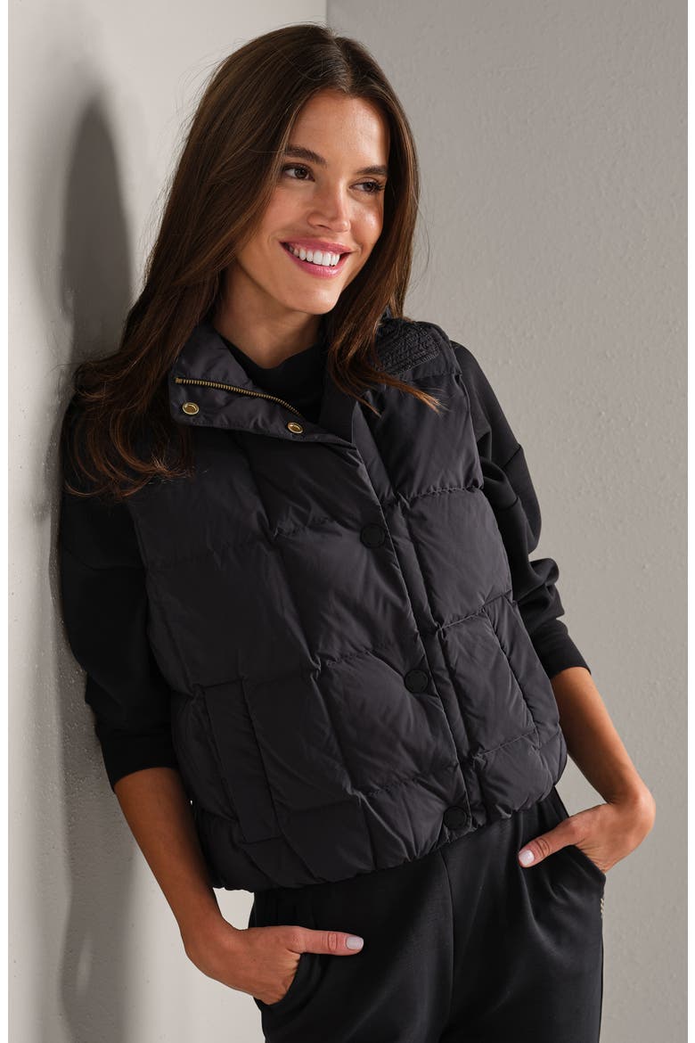 Powder Puffer Down Vest, Alternate, color, PURE BLACK