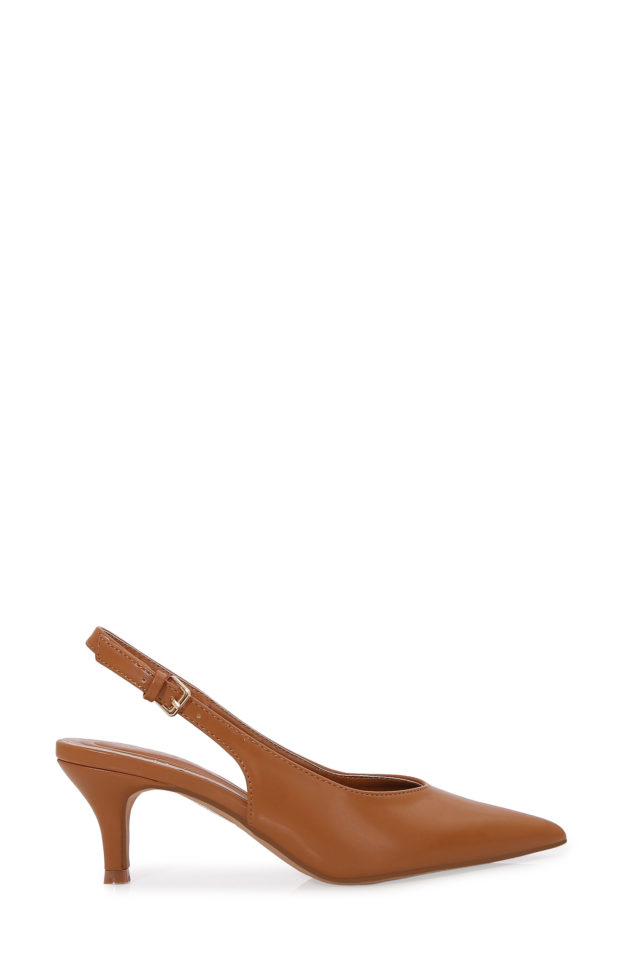 Clarabelle Pointed Toe Slingback Pump, Alternate, color, CAMEL