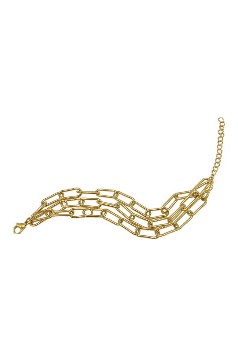 Paper Clip Chain Layered Bracelet, Alternate, color, YELLOW