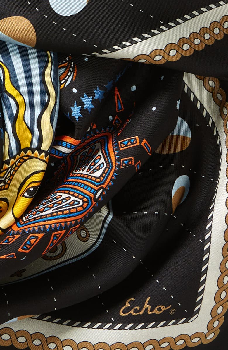 Echo Written in the Stars Silk Square Scarf, Alternate, color, 