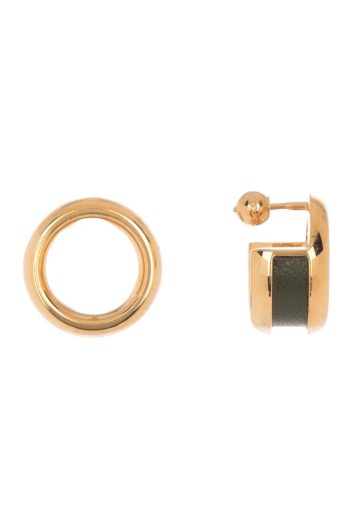 Burberry Leather & Bronze Grommet Hoop Earrings (Women) | Nordstromrack