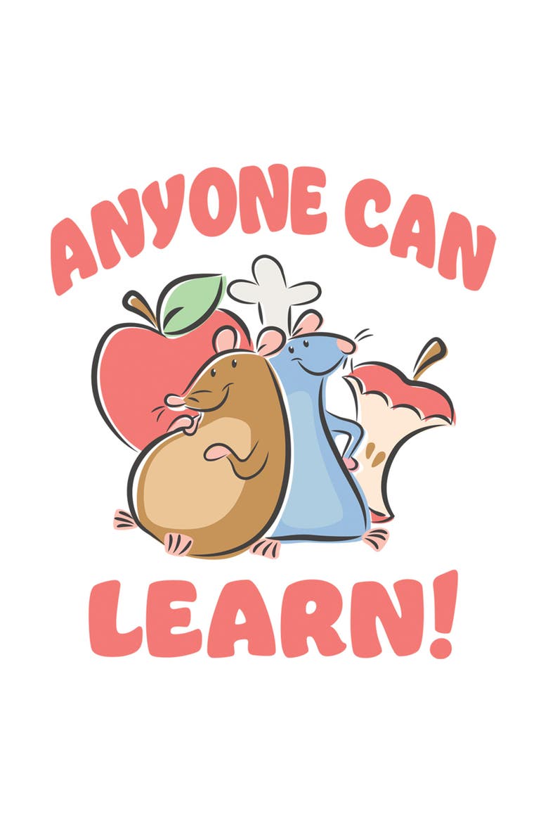 Mens Ratatouille Anyone Can Learn Drawing T Shirt, Alternate, color, White