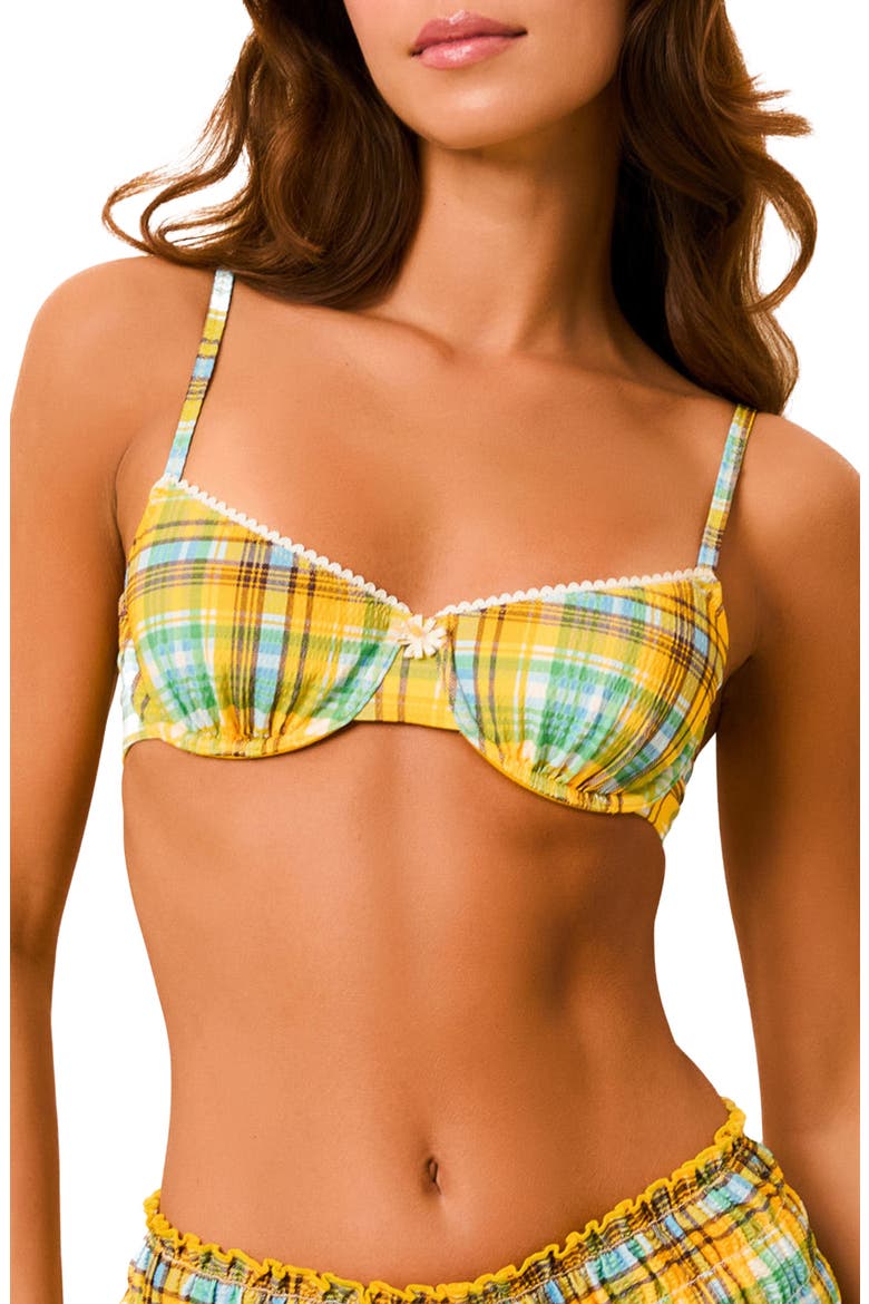 The Daphne Gingham Bikini Top, Main, color, MULTI PLAID