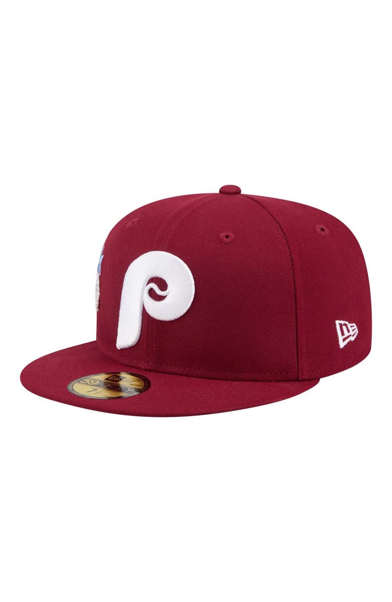 New Era Men's New Era  Burgundy Philadelphia Phillies City Patch 59FIFTY Fitted Hat, Alternate, color, Burgundy
