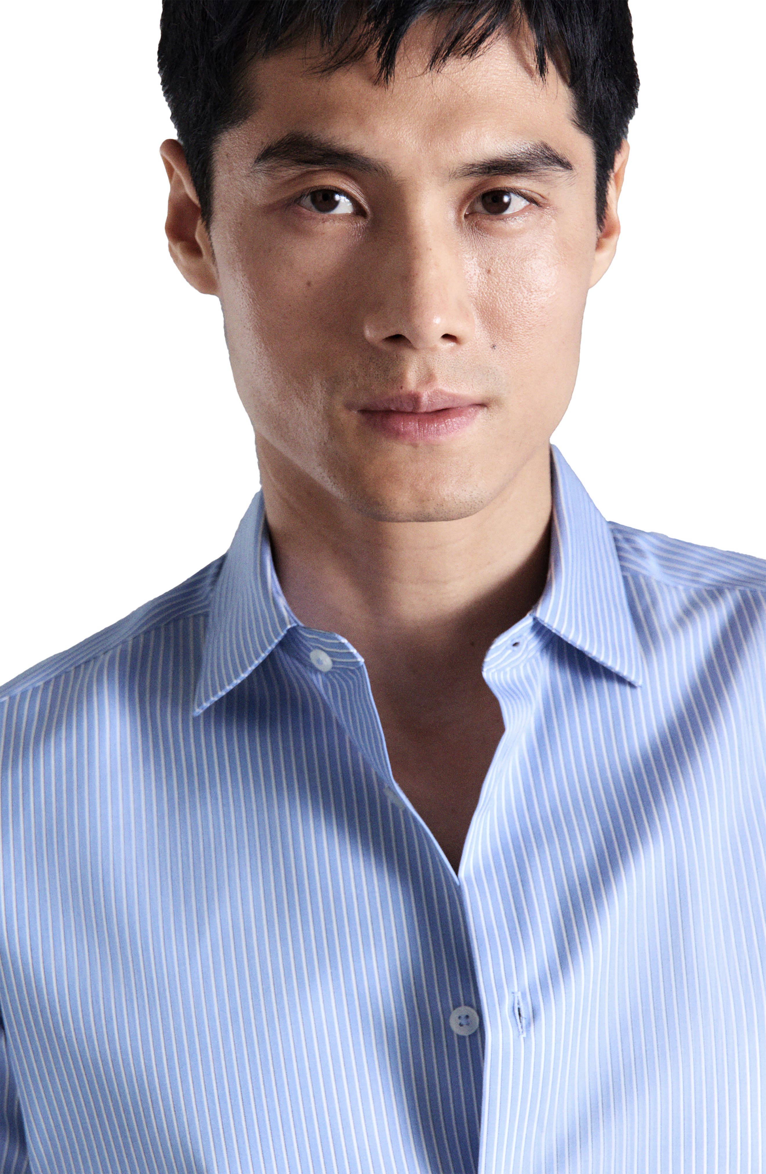 Slim Fit Non-Iron Stripe Button-Up Shirt - image 2