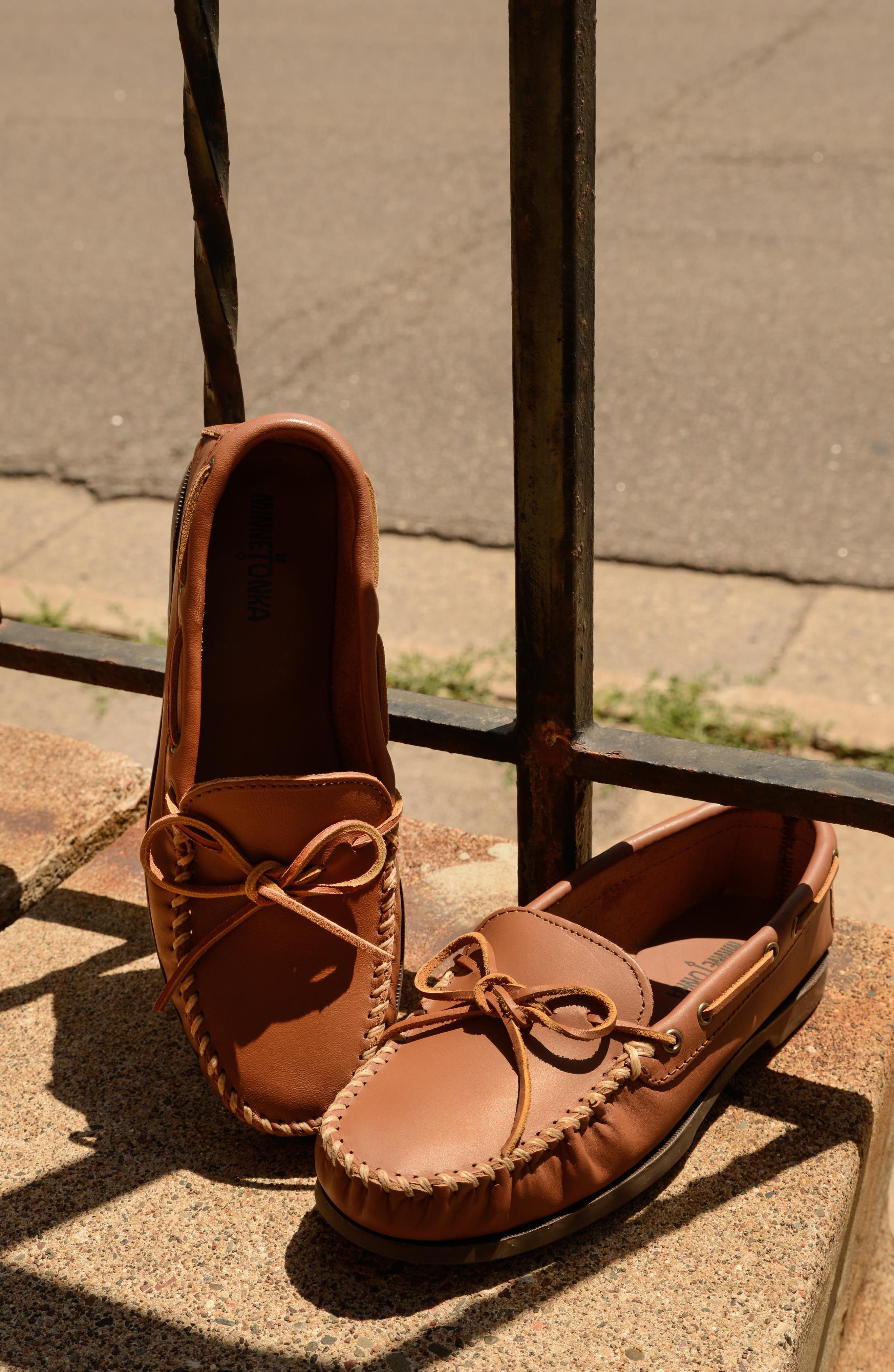 Minnetonka Camp Driving Shoe, Alternate, color, 