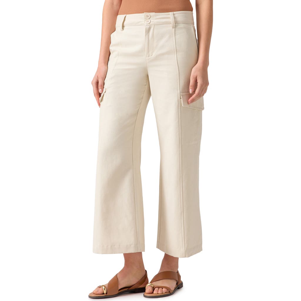 Sanctuary Rebel Wide Leg Standard Rise Crop Pant In Birch In Birch