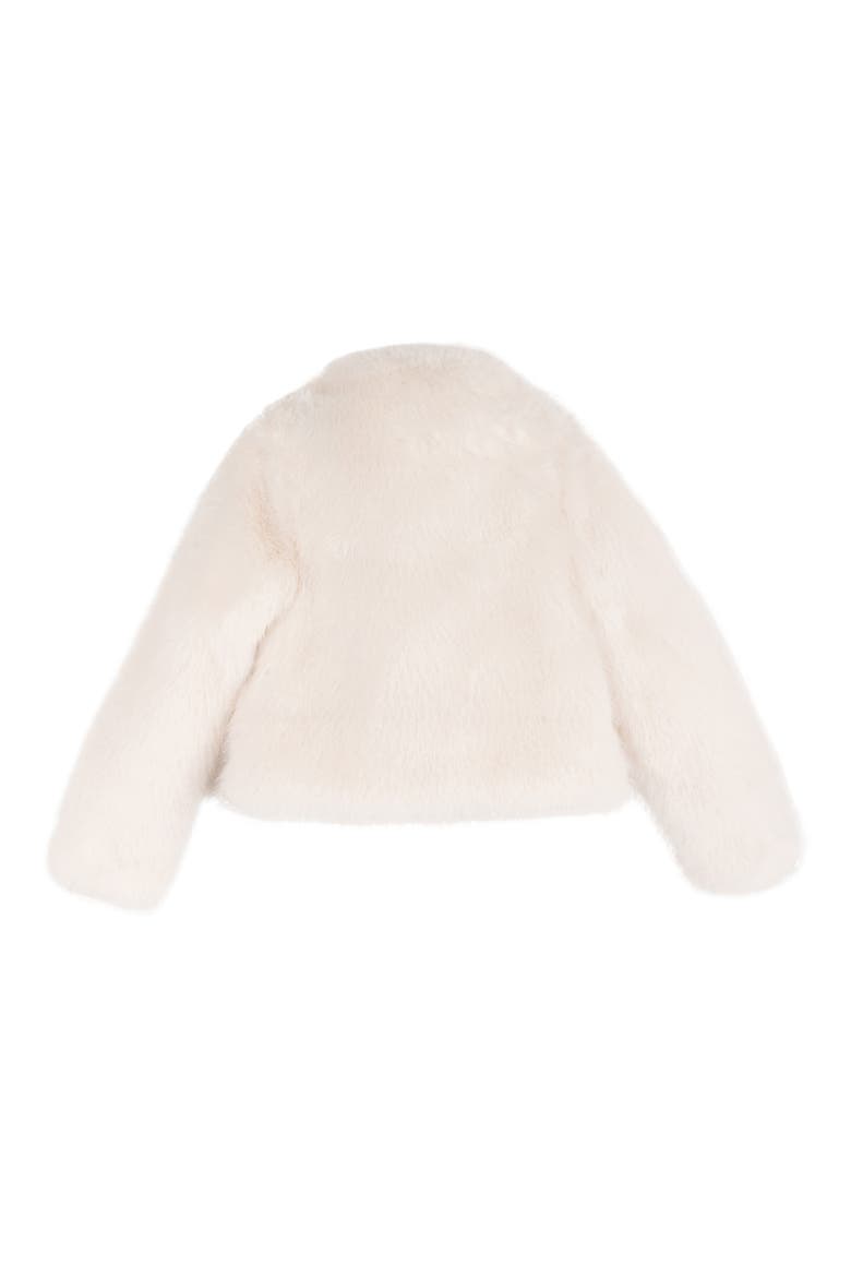 Kids' Faux Fur Jacket with Appliqué, Alternate, color, IVORY