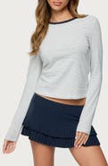 EDIKTED Brianna Stripe Stretch Cotton T-Shirt
