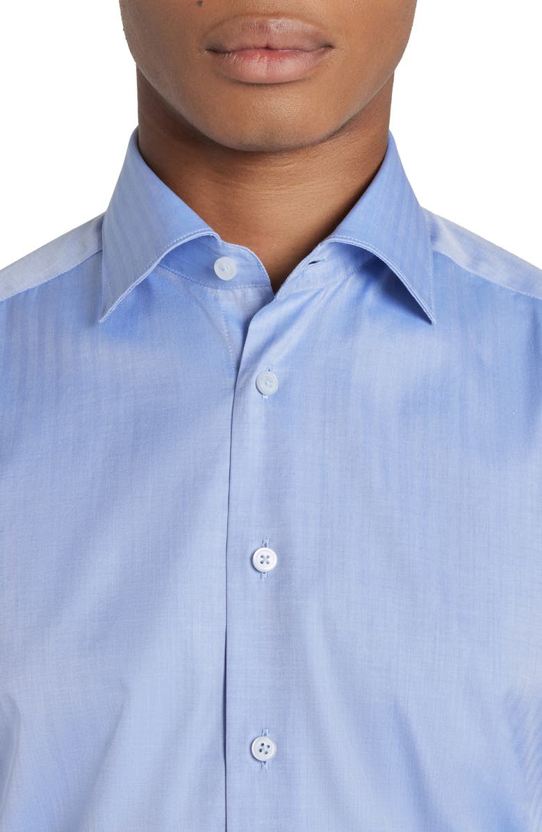Jack Victor Adlam Solid Herringbone Dress Shirt, Alternate, color, Blue