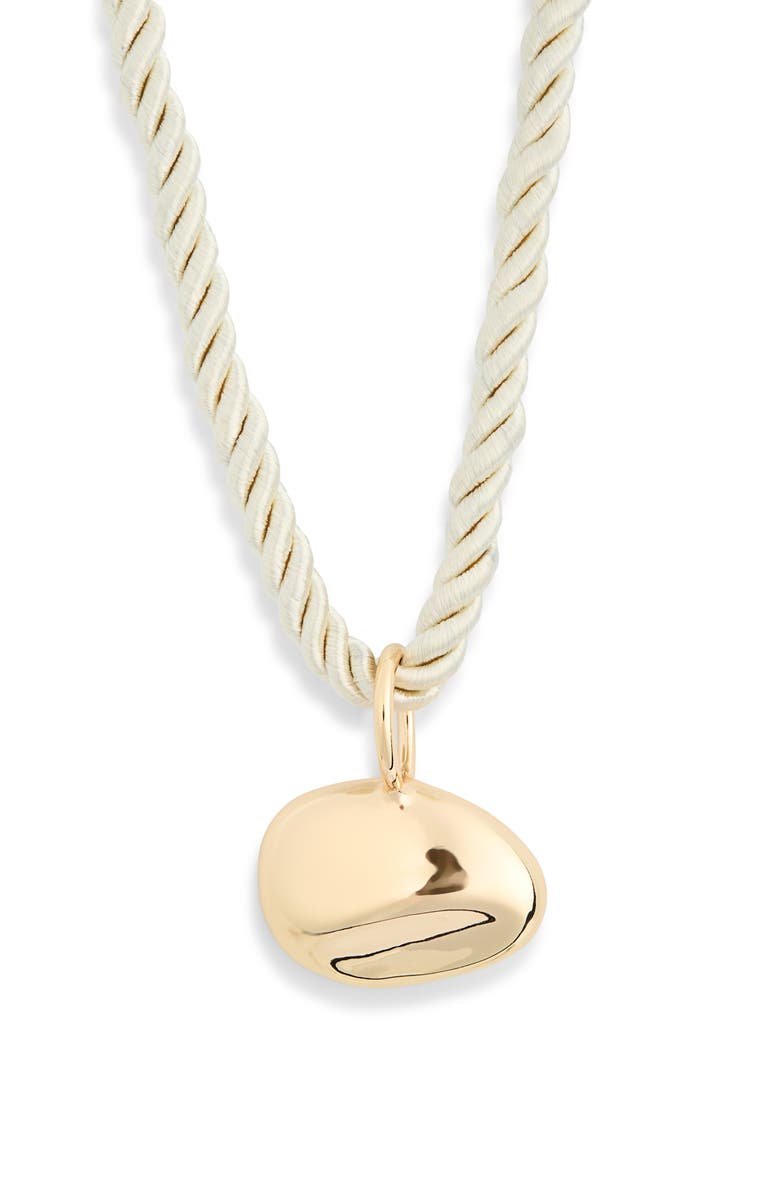 NORDSTROM RACK Twisted Cord Sculpted Pendant Necklace, Main, color, Natural- Gold