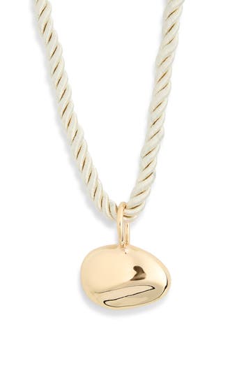 Nordstrom Rack Twisted Cord Sculpted Pendant Necklace In Natural- Gold