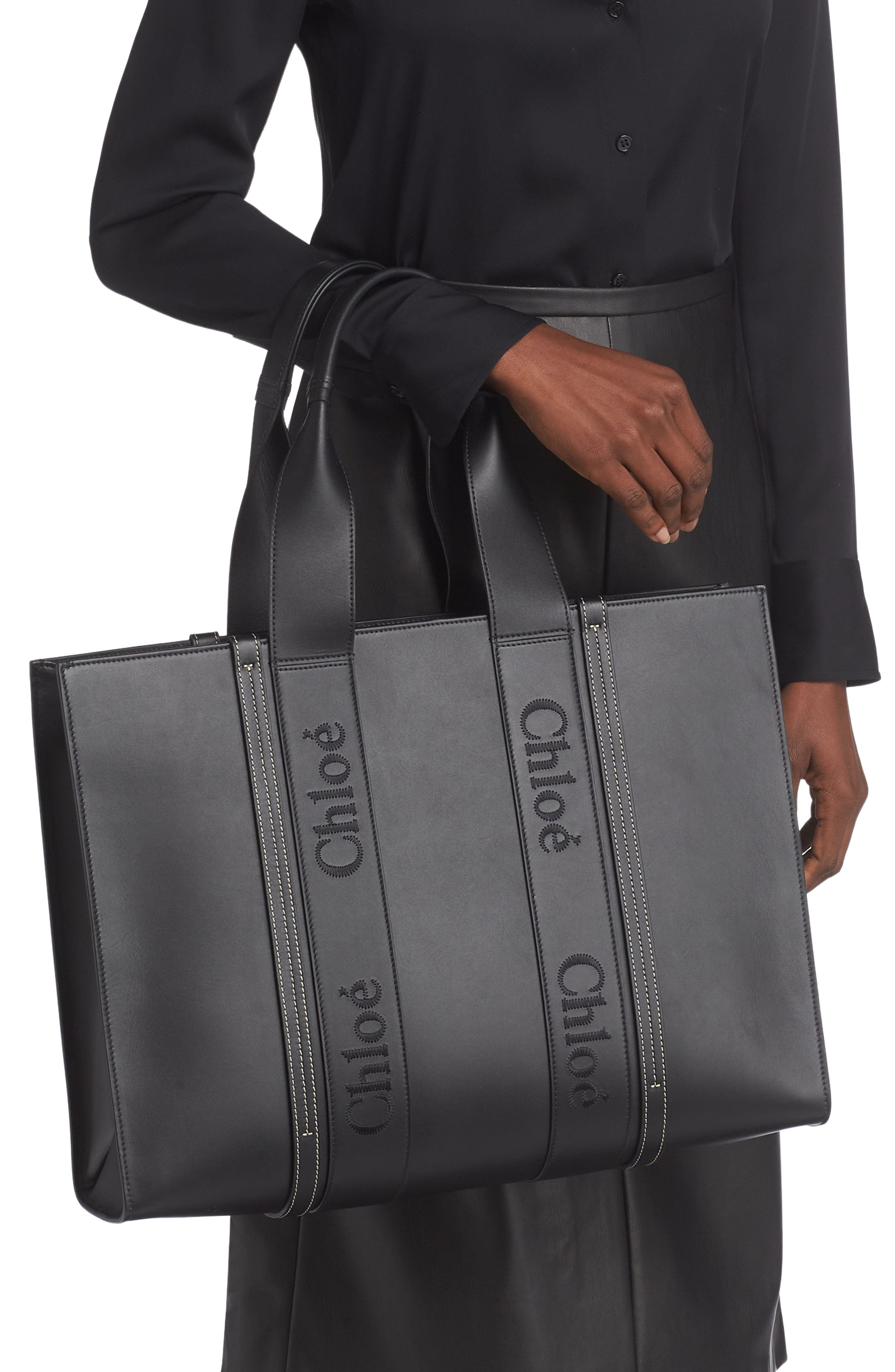 Chloé Large Woody Leather Tote, Alternate, color, 