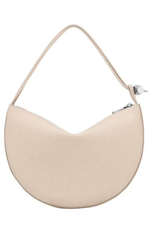 Longchamp Le Roseau Leather Wristlet Clutch In White