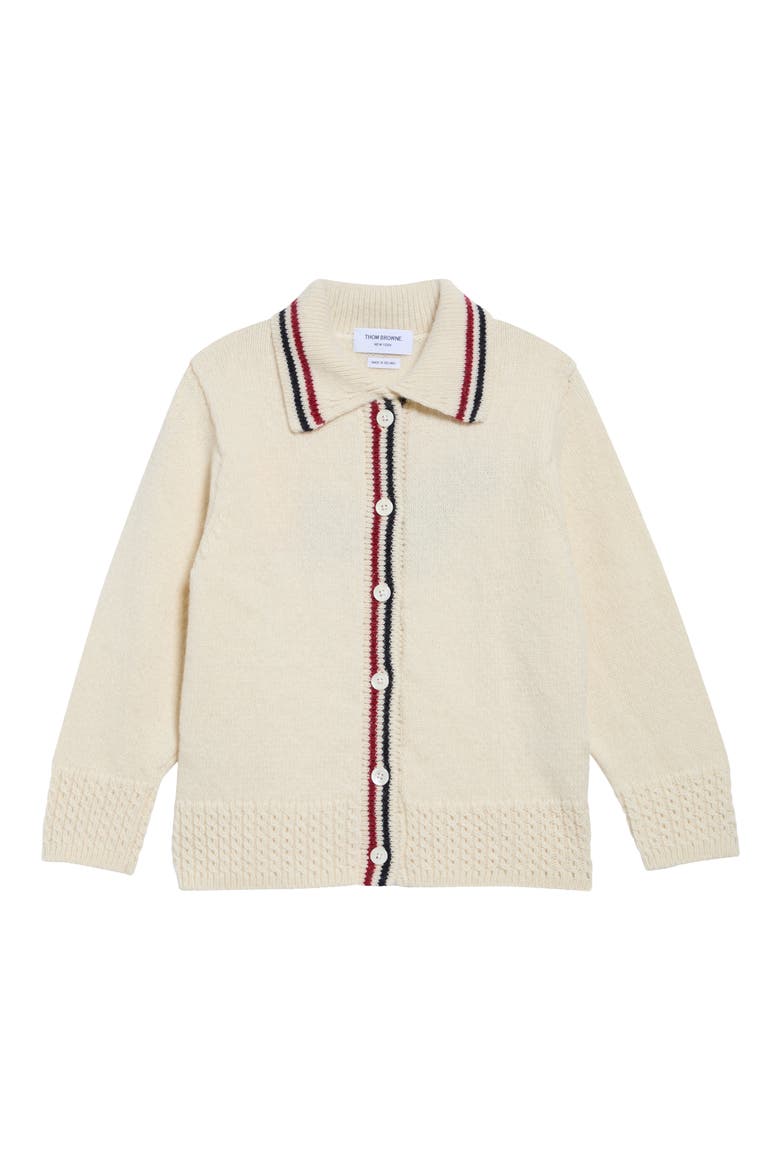 Hector Icon Intarsia Wool & Mohair Cardigan, Main, color, WHITE