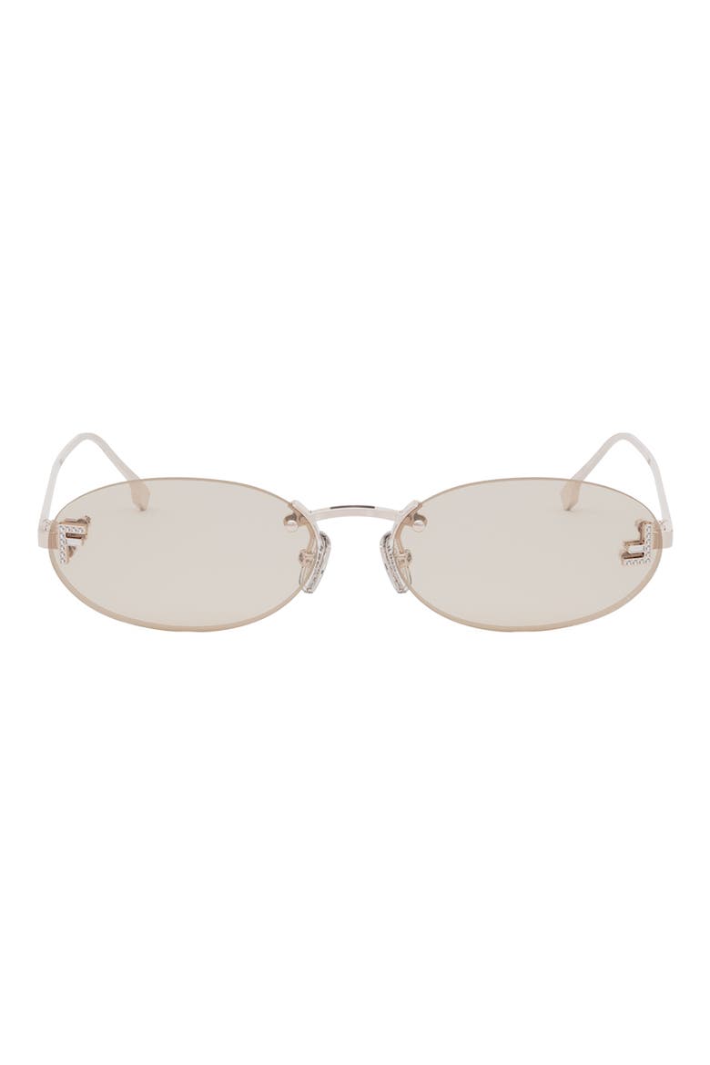 'Fendi First 54mm Oval Sunglasses, Main, color, SHINY ROSE GOLD / VIOLET