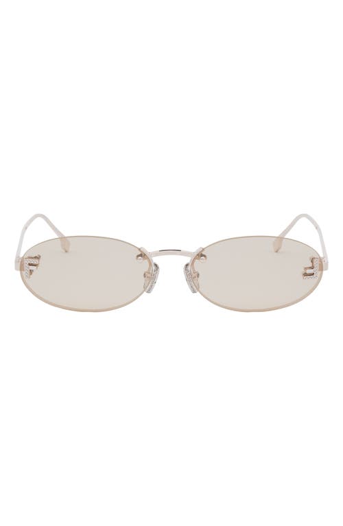 Fendi Fe4075us 28y Oro Rosa  First Crystal Sunglasses In Shiny Rose Gold/violet