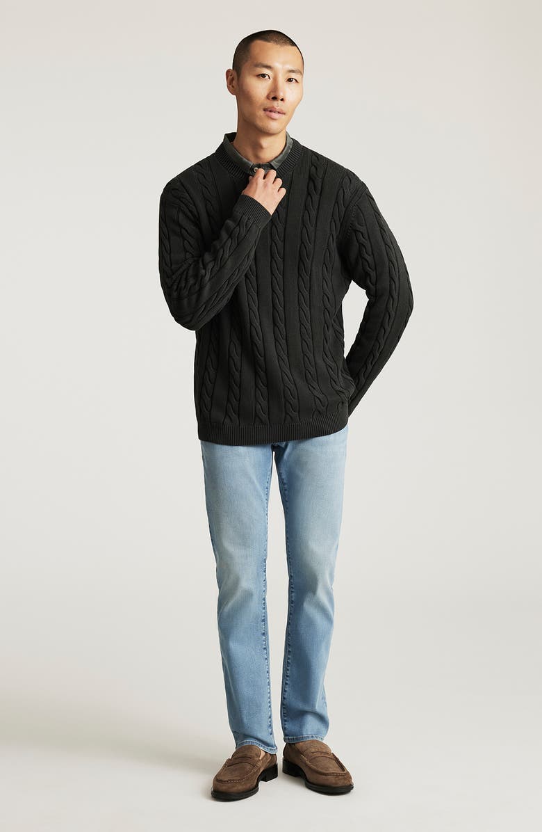Mavi Jeans Heavyweight Cabled Cotton Crewneck Sweater, Alternate, color,