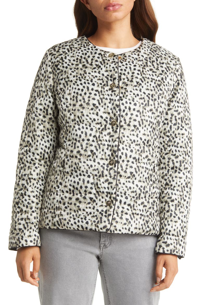 Reversible Snap Puffer Jacket, Alternate, color, BLACK GOLDEN HONEY