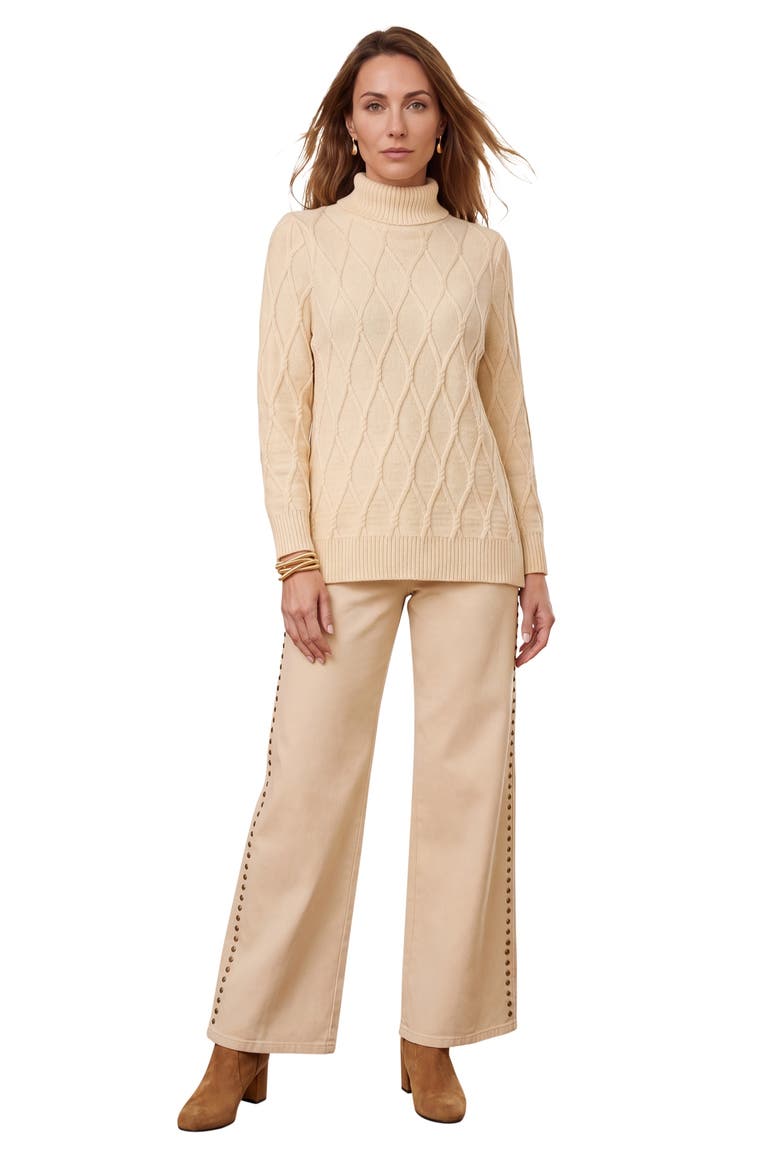 Cable Turtleneck Sweater, Main, color, OATMEAL