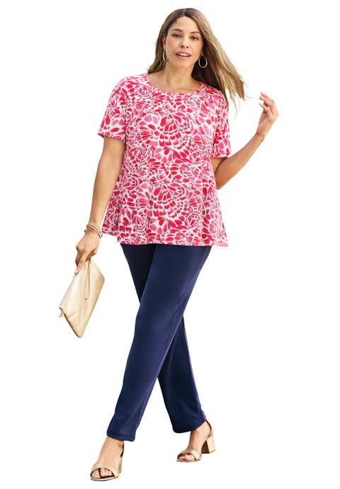 Stretch Cotton Trapeze Tee (Plus)