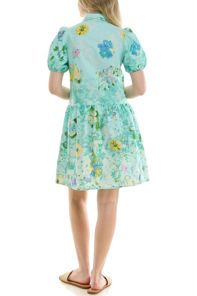 Puff Sleeve Shirtdress, Alternate, color, FLORAL MINT