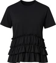 AllSaints Feyre Ruffle Tiered Cotton T-Shirt