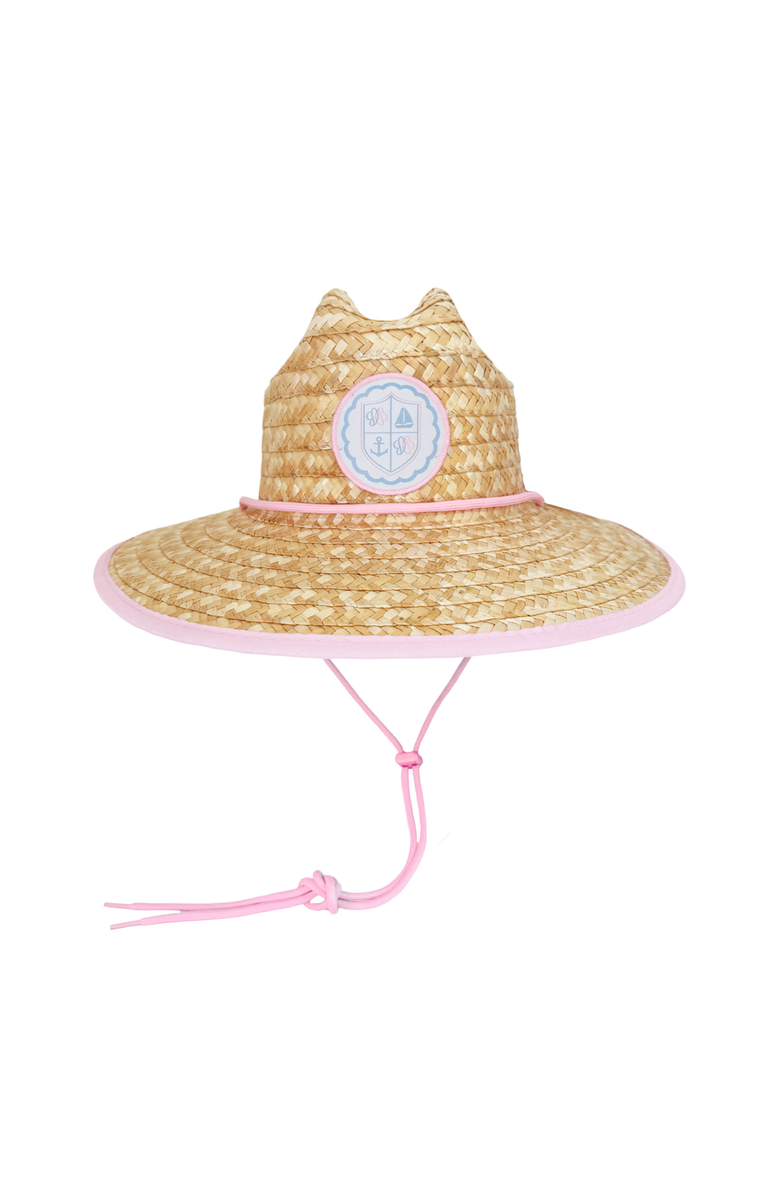 Bits & Bows Lifeguard Straw Hat, Main, color, Pink