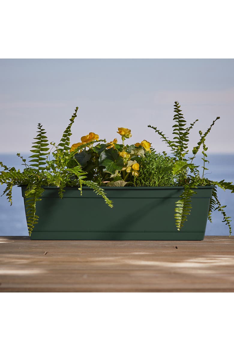 24 Inch Dayton Window Box Planter, Turtle Green, Alternate, color, Green