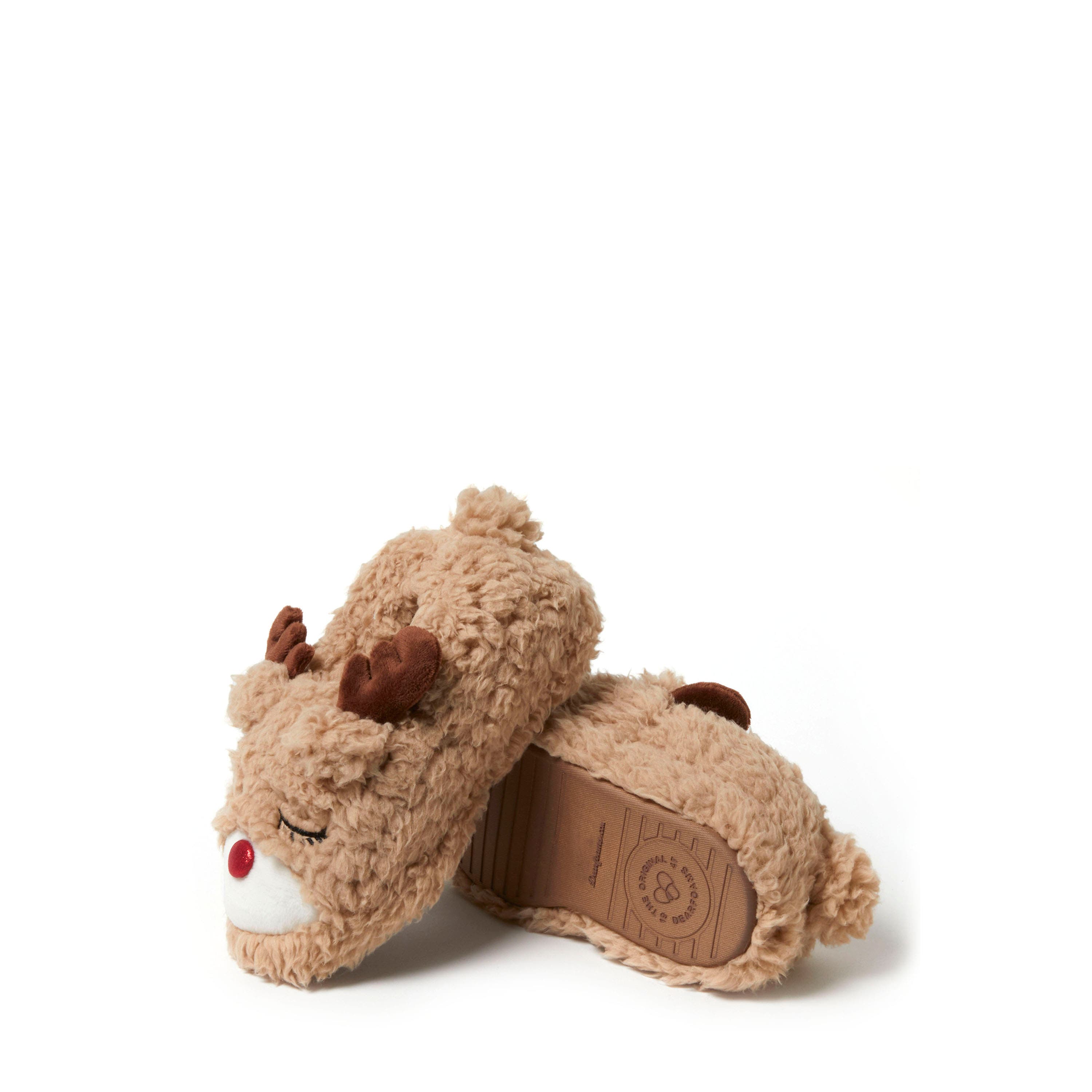 DEARFOAMS Kids' Emery Critter Closed Back Animal Slipper, Alternate, color, Light Brown