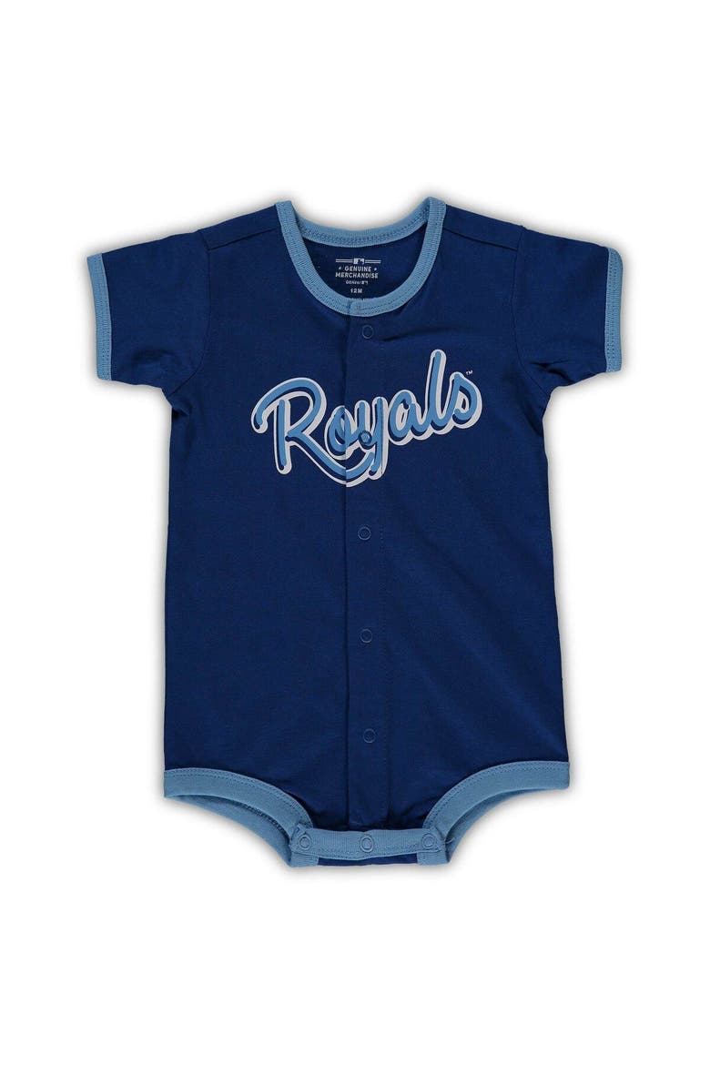 Infant Royal Kansas City Royals Power Hitter Romper, Main, color, Royal