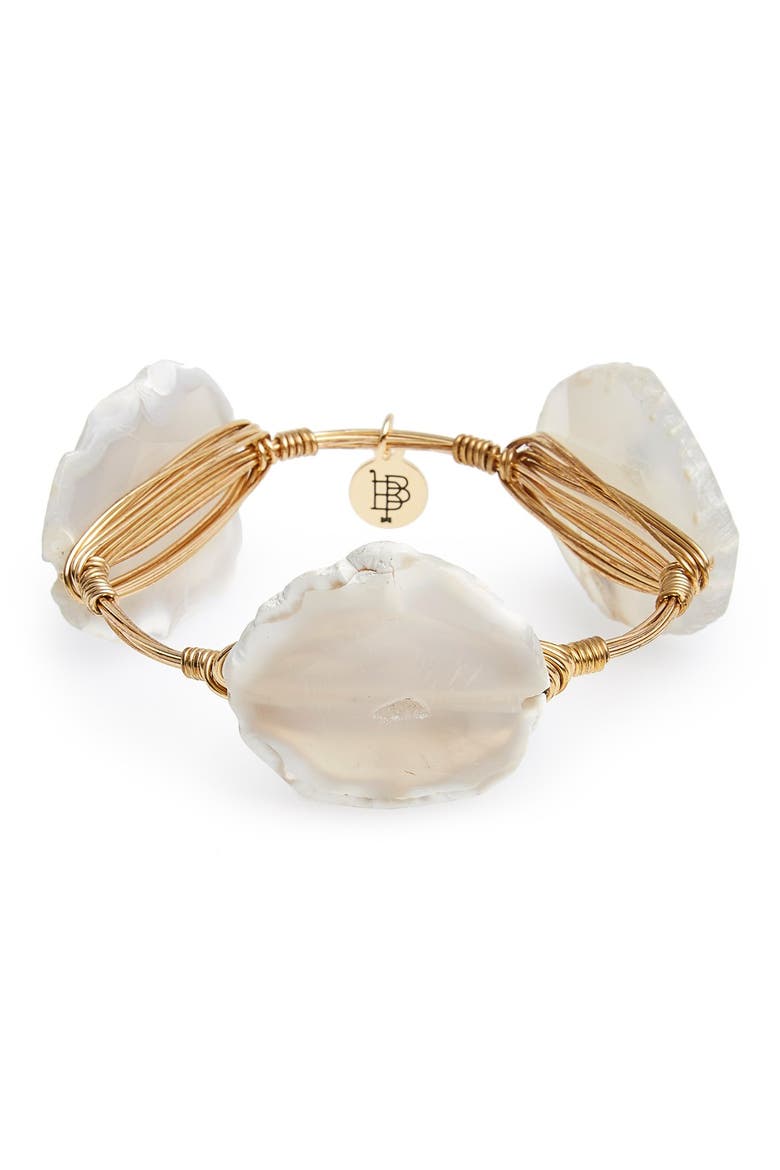 Stone Bracelet, Main, color, WHITE