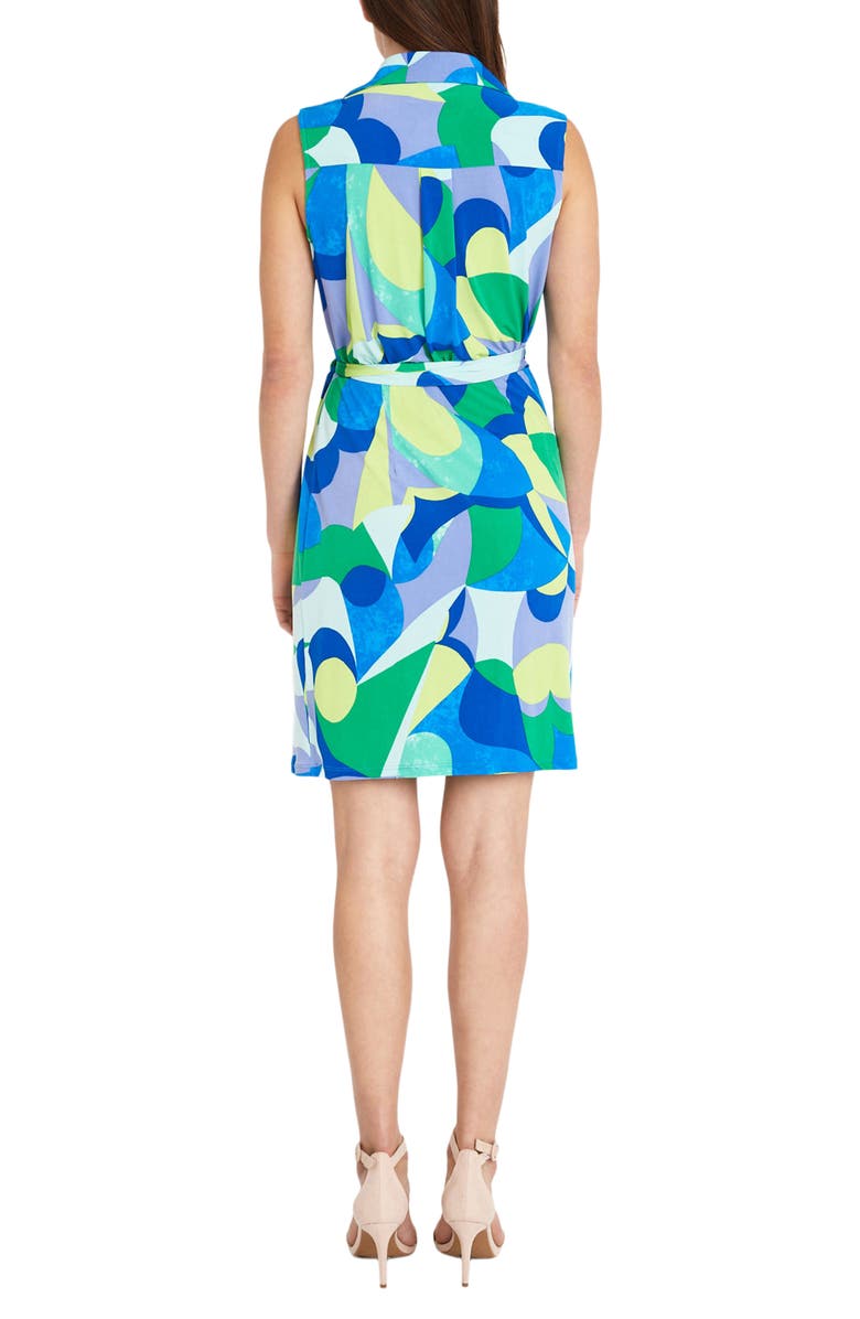 DONNA MORGAN FOR MAGGY Abstract Print Wrap Front Sleeveless Dress, Alternate, color,