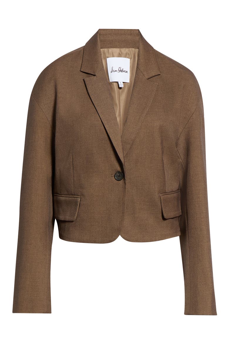 Cropped Blazer, Alternate, color, DARK BROWN