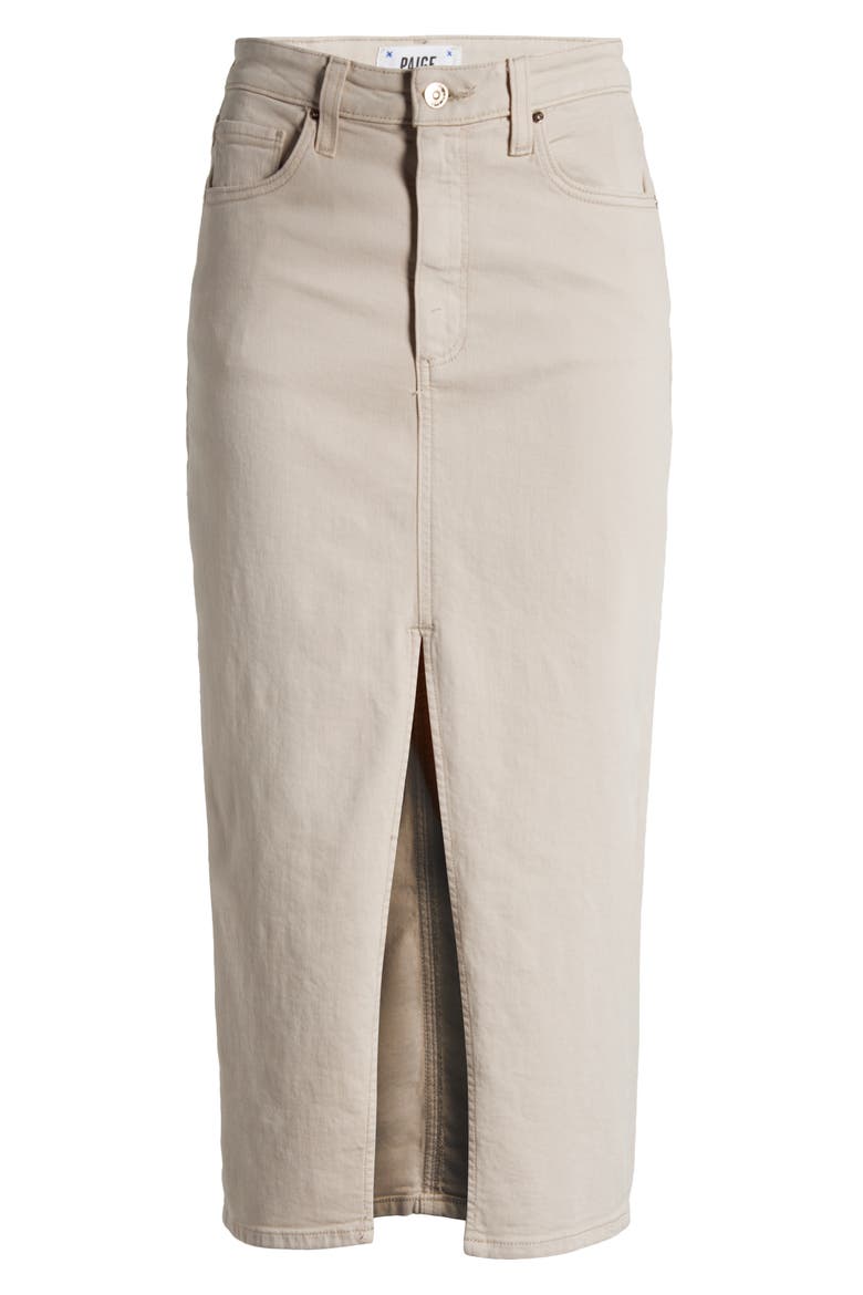Angela Denim Midi Skirt, Alternate, color, SOFTBEIGE